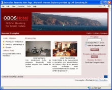 Screenshot do Site da Central de Reservas